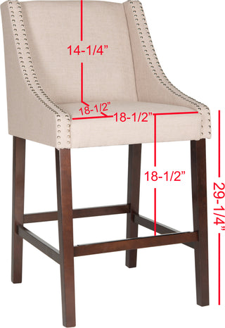 Safavieh Dylan Bar Stool Taupe and Espresso Furniture 