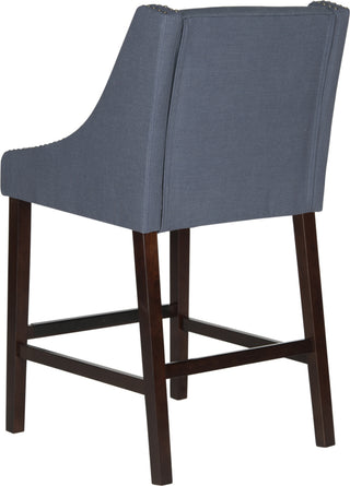 Safavieh Dylan Bar Stool Navy and Espresso Furniture 