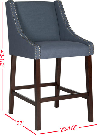 Safavieh Dylan Bar Stool Navy and Espresso Furniture 