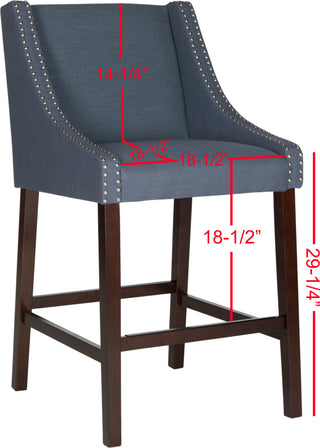 Safavieh Dylan Bar Stool Navy and Espresso Furniture 