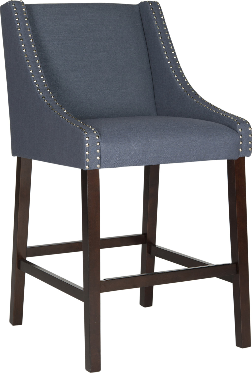 Safavieh Dylan Bar Stool Navy and Espresso Furniture  Feature