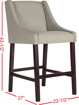 Safavieh Dylan Bar Stool Light Grey and Espresso Furniture 