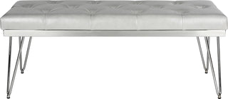 Safavieh Marcella Bench Grey and Chrome Furniture main image