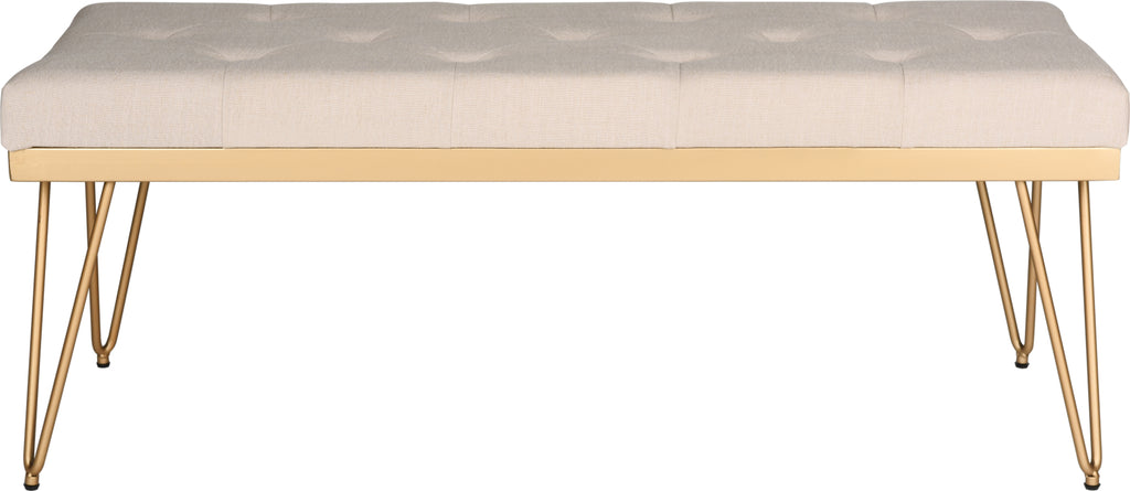 Safavieh Marcella Bench Beige and Gold Furniture main image