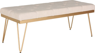 Safavieh Marcella Bench Beige and Gold Furniture 