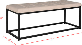 Safavieh Reynlds Bench Beige and Black Furniture 