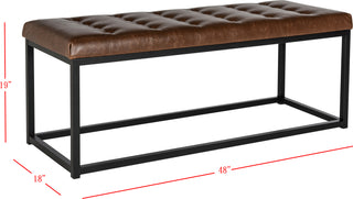 Safavieh Reynlds Bench Brown and Black Furniture 