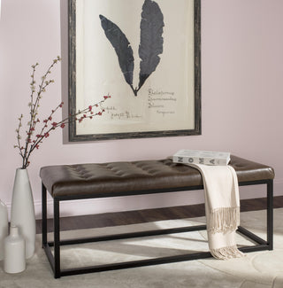 Safavieh Reynlds Bench Brown and Black Furniture  Feature