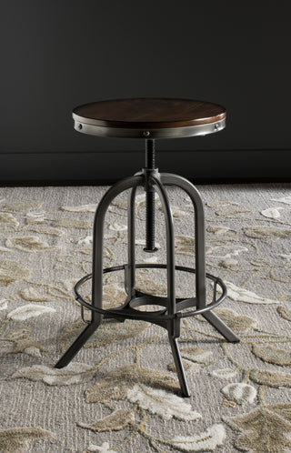 Safavieh Wildomar Swivel Stool Burnt Oak Furniture  Feature