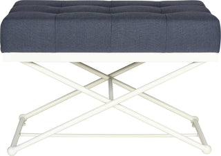 Safavieh Cara Bench Navy and Cream Furniture main image