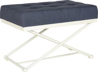 Safavieh Cara Bench Navy and Cream Furniture 