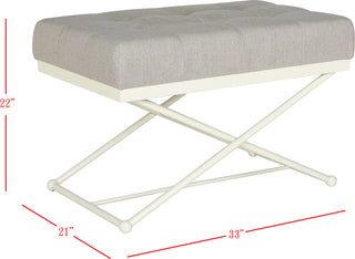 Safavieh Cara Bench Light Grey and Cream Furniture 