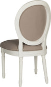 Safavieh Holloway 19''H French Brasserie Linen Oval Side Chair Taupe and Cream Furniture 