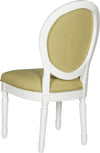 Safavieh Holloway 19''H French Brasserie Linen Oval Side Chair Spring Green and Cream Furniture 