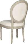 Safavieh Holloway 19''H French Brasserie Linen Oval Side Chair Light Beige and Rustic Grey Furniture 