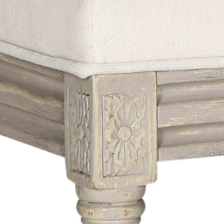 Safavieh Holloway 19''H French Brasserie Linen Oval Side Chair Light Beige and Rustic Grey Furniture 