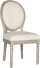 Safavieh Holloway 19''H French Brasserie Linen Oval Side Chair Light Beige and Rustic Grey Furniture 