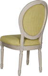 Safavieh Holloway 19''H French Brasserie Linen Oval Side Chair Spring Green and Rustic Grey Furniture 