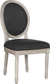 Safavieh Holloway 19''H French Brasserie Linen Oval Side Chair Charcoal and Rustic Grey Furniture 