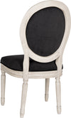 Safavieh Holloway 19''H French Brasserie Velvet Oval Side Chair Black and Rustic Grey Furniture 