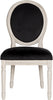 Safavieh Holloway 19''H French Brasserie Velvet Oval Side Chair Black and Rustic Grey Furniture main image
