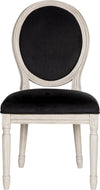 Safavieh Holloway 19''H French Brasserie Velvet Oval Side Chair Black and Rustic Grey Furniture main image