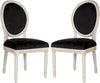 Safavieh Holloway 19''H French Brasserie Velvet Oval Side Chair Black and Rustic Grey Furniture 