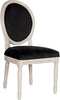 Safavieh Holloway 19''H French Brasserie Velvet Oval Side Chair Black and Rustic Grey Furniture 