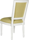 Safavieh Buchanan 19''H French Brasserie Linen Rect Side Chair Spring Green and Cream Furniture 