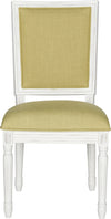 Safavieh Buchanan 19''H French Brasserie Linen Rect Side Chair Spring Green and Cream Furniture main image