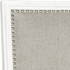 Safavieh Buchanan 19''H French Brasserie Linen Rect Side Chair-Silver Nail Heads Light Grey and Cream Furniture 