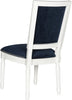 Safavieh Buchanan 19''H French Brasserie Velvet Rect Side Chair-Silver Nail Heads Navy and Cream Furniture 