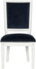 Safavieh Buchanan 19''H French Brasserie Velvet Rect Side Chair-Silver Nail Heads Navy and Cream Furniture main image