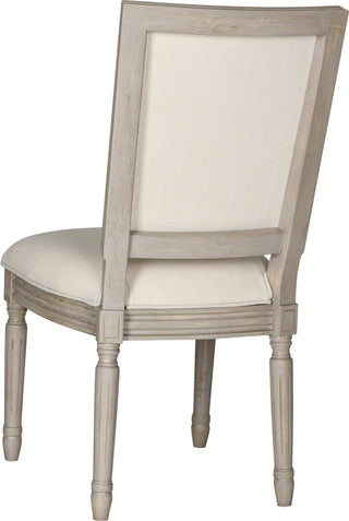 Safavieh Buchanan 19''H French Brasserie Linen Rect Side Chair Light Beige and Rustic Grey Furniture 