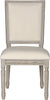 Safavieh Buchanan 19''H French Brasserie Linen Rect Side Chair Light Beige and Rustic Grey Furniture main image