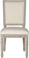 Safavieh Buchanan 19''H French Brasserie Linen Rect Side Chair Light Beige and Rustic Grey Furniture main image