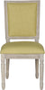 Safavieh Buchanan 19''H French Brasserie Linen Rect Side Chair Spring Green and Rustic Grey Furniture main image