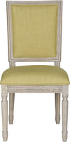 Safavieh Buchanan 19''H French Brasserie Linen Rect Side Chair Spring Green and Rustic Grey Furniture main image