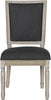 Safavieh Buchanan 19''H French Brasserie Linen Rect Side Chair Charcoal and Rustic Grey Furniture main image