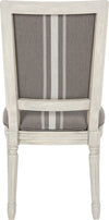 Safavieh Buchanan 19''H French Brasserie Linen Rect Side Chair Grey and Beige Rustic Furniture 