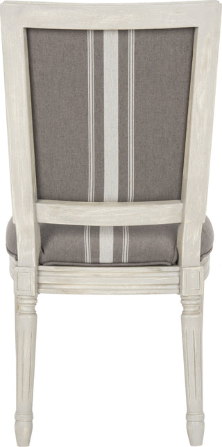 Safavieh Buchanan 19''H French Brasserie Linen Rect Side Chair Grey and Beige Rustic Furniture 