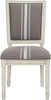 Safavieh Buchanan 19''H French Brasserie Linen Rect Side Chair Grey and Beige Rustic Furniture main image