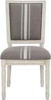 Safavieh Buchanan 19''H French Brasserie Linen Rect Side Chair Grey and Beige Rustic Furniture main image