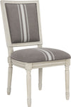 Safavieh Buchanan 19''H French Brasserie Linen Rect Side Chair Grey and Beige Rustic Furniture 
