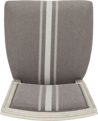 Safavieh Buchanan 19''H French Brasserie Linen Rect Side Chair Grey and Beige Rustic Furniture 