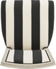 Safavieh Buchanan 19''H French Brasserie Striped Linen Rect Side Chair Black and Ivory Rustic Grey Furniture 
