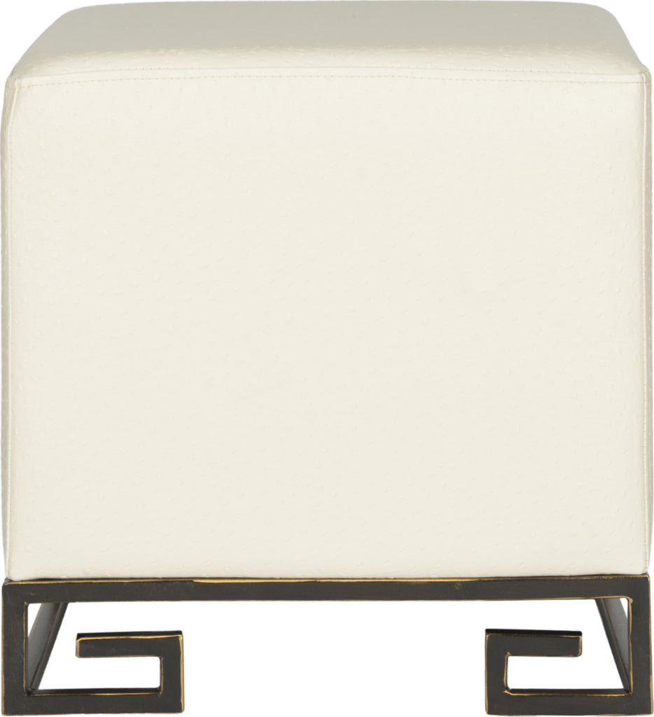 Safavieh Matthias Faux Ostrich Ottoman Cream Furniture main image