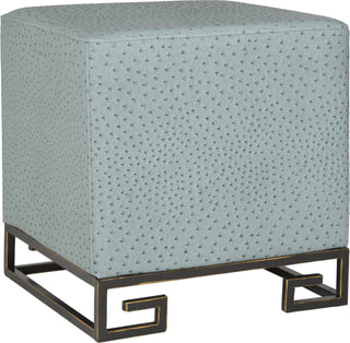 Safavieh Matthias Faux Ostrich Ottoman Slate and Gold Furniture 