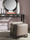 Safavieh Matthias Faux Ostrich Ottoman Taupe and Gold Furniture  Feature