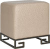 Safavieh Matthias Faux Ostrich Ottoman Taupe and Gold Furniture 
